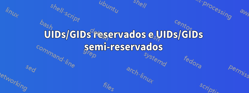 UIDs/GIDs reservados e UIDs/GIDs semi-reservados