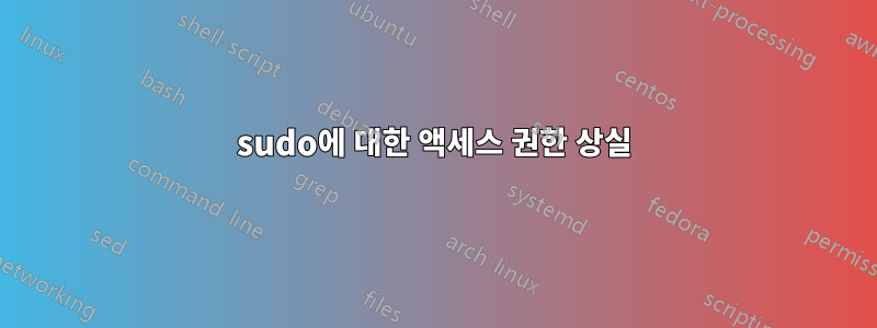 sudo에 대한 액세스 권한 상실