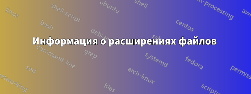 Информация о расширениях файлов