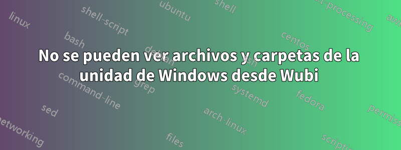 No se pueden ver archivos y carpetas de la unidad de Windows desde Wubi