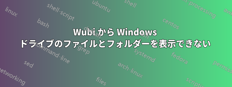 Wubi から Windows ドライブのファイルとフォルダーを表示できない