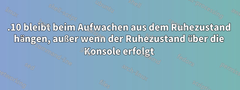 13.10 bleibt beim Aufwachen aus dem Ruhezustand hängen, außer wenn der Ruhezustand über die Konsole erfolgt