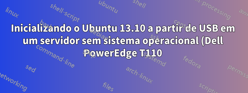 Inicializando o Ubuntu 13.10 a partir de USB em um servidor sem sistema operacional (Dell PowerEdge T110)