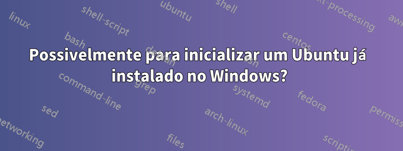Possivelmente para inicializar um Ubuntu já instalado no Windows?