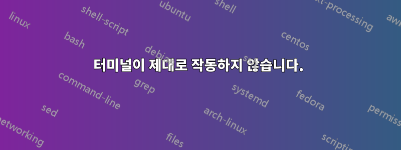 터미널이 제대로 작동하지 않습니다.