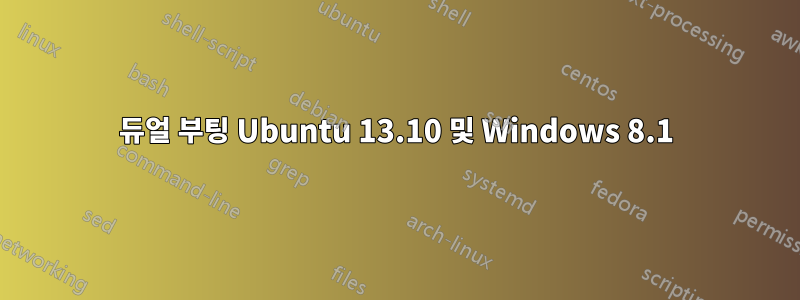 듀얼 부팅 Ubuntu 13.10 및 Windows 8.1