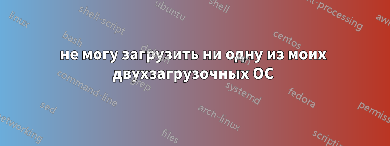 не могу загрузить ни одну из моих двухзагрузочных ОС