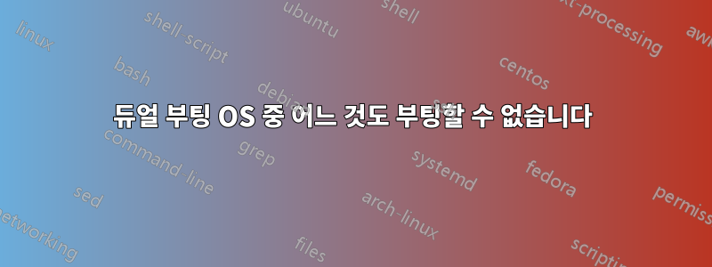 듀얼 부팅 OS 중 어느 것도 부팅할 수 없습니다