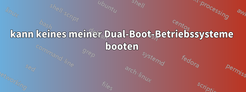 kann keines meiner Dual-Boot-Betriebssysteme booten