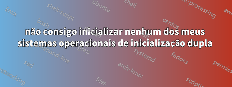 não consigo inicializar nenhum dos meus sistemas operacionais de inicialização dupla