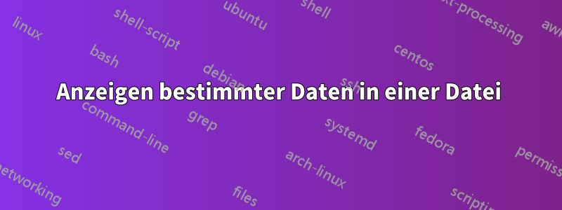 Anzeigen bestimmter Daten in einer Datei