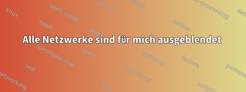 Alle Netzwerke sind für mich ausgeblendet