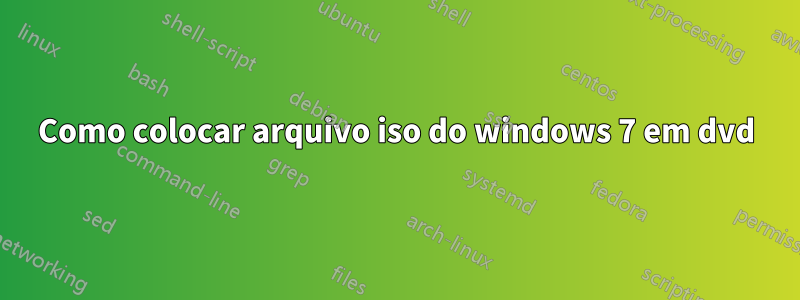 Como colocar arquivo iso do windows 7 em dvd