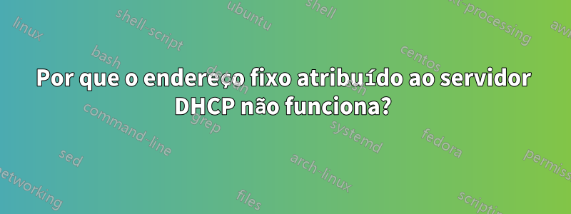 Por que o endereço fixo atribuído ao servidor DHCP não funciona?