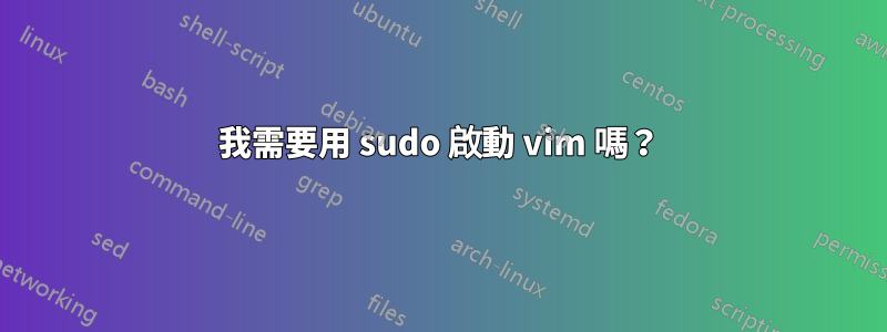 我需要用 sudo 啟動 vim 嗎？