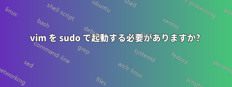 vim を sudo で起動する必要がありますか?