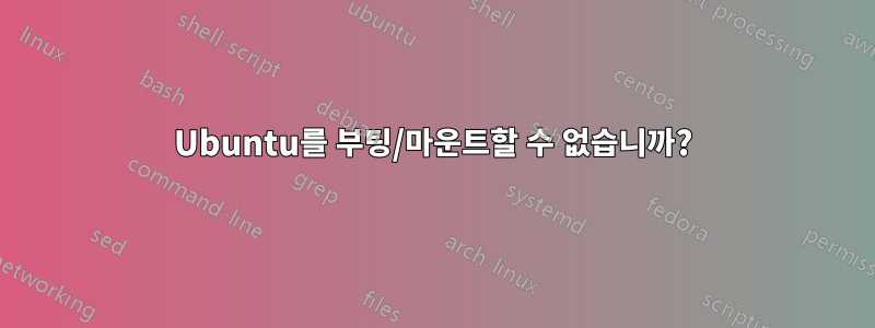 Ubuntu를 부팅/마운트할 수 없습니까?