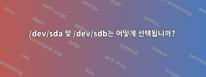 /dev/sda 및 /dev/sdb는 어떻게 선택됩니까?