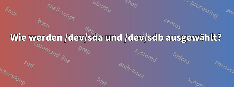 Wie werden /dev/sda und /dev/sdb ausgewählt?