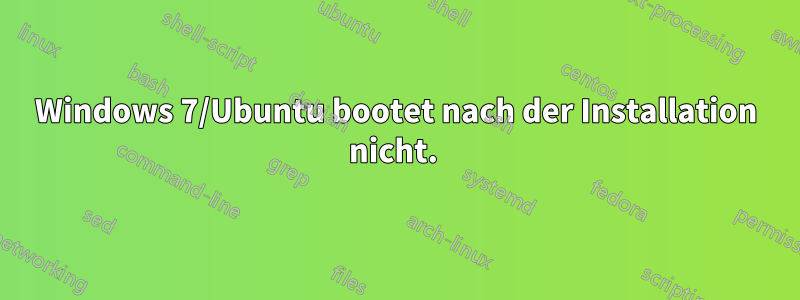 Windows 7/Ubuntu bootet nach der Installation nicht. 