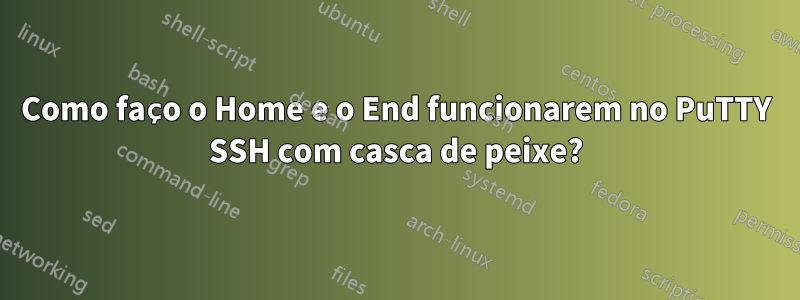 Como faço o Home e o End funcionarem no PuTTY SSH com casca de peixe?