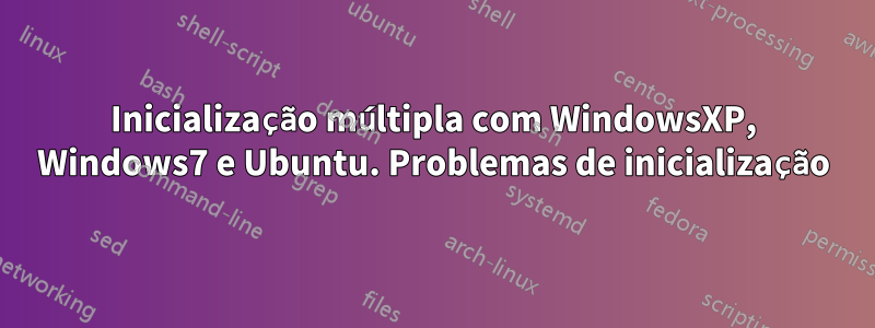 Inicialização múltipla com WindowsXP, Windows7 e Ubuntu. Problemas de inicialização