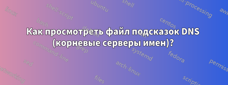 Как просмотреть файл подсказок DNS (корневые серверы имен)?