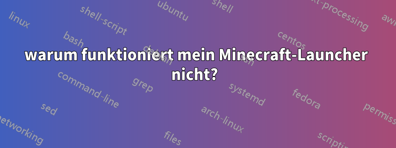 warum funktioniert mein Minecraft-Launcher nicht? 