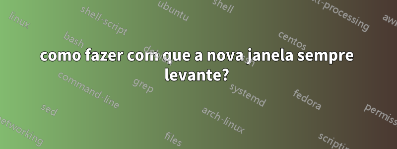 como fazer com que a nova janela sempre levante?