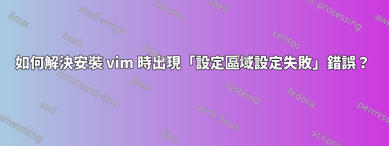 如何解決安裝 vim 時出現「設定區域設定失敗」錯誤？