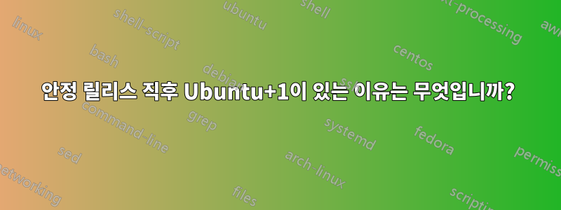 안정 릴리스 직후 Ubuntu+1이 있는 이유는 무엇입니까?