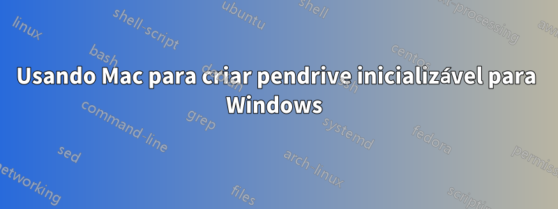 Usando Mac para criar pendrive inicializável para Windows 