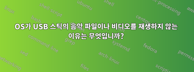 OS가 USB 스틱의 음악 파일이나 비디오를 재생하지 않는 이유는 무엇입니까?