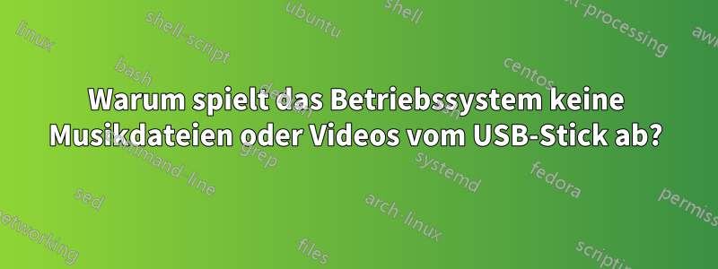 Warum spielt das Betriebssystem keine Musikdateien oder Videos vom USB-Stick ab?