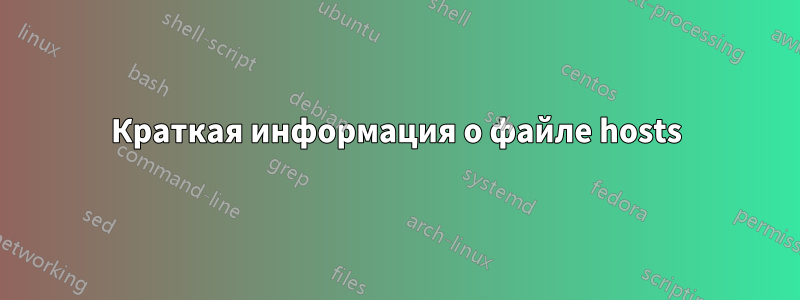 Краткая информация о файле hosts