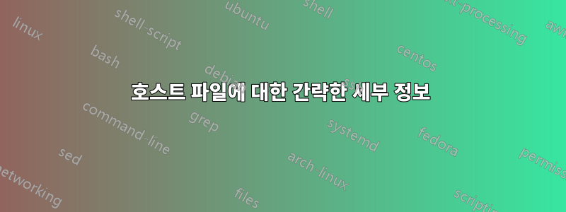 호스트 파일에 대한 간략한 세부 정보