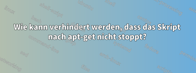 Wie kann verhindert werden, dass das Skript nach apt-get nicht stoppt?