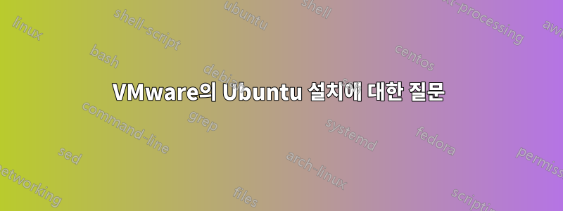 VMware의 Ubuntu 설치에 대한 질문