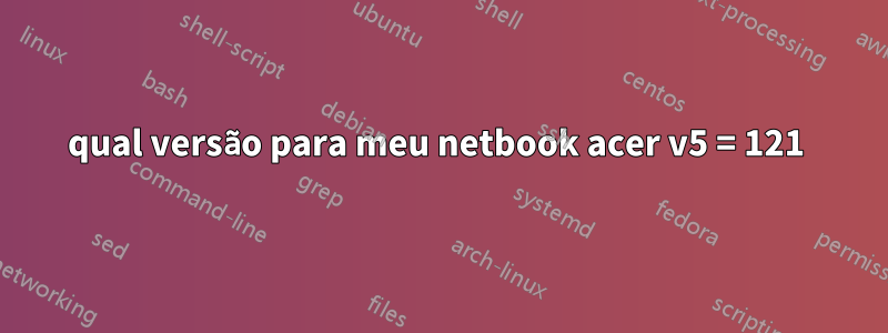 qual versão para meu netbook acer v5 = 121 