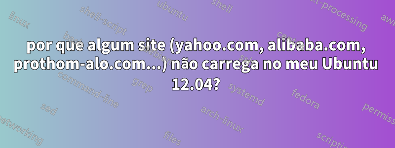 por que algum site (yahoo.com, alibaba.com, prothom-alo.com...) não carrega no meu Ubuntu 12.04?