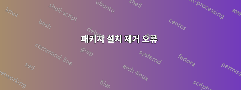 패키지 설치 제거 오류