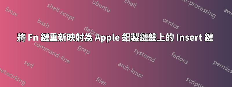 將 Fn 鍵重新映射為 Apple 鋁製鍵盤上的 Insert 鍵