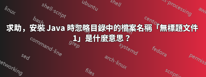 求助，安裝 Java 時忽略目錄中的檔案名稱「無標題文件 1」是什麼意思？