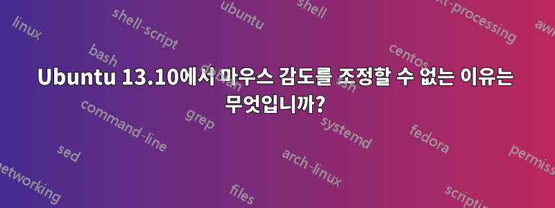 Ubuntu 13.10에서 마우스 감도를 조정할 수 없는 이유는 무엇입니까?