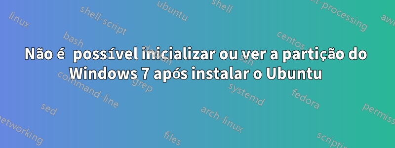 Não é possível inicializar ou ver a partição do Windows 7 após instalar o Ubuntu