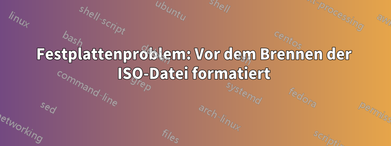 Festplattenproblem: Vor dem Brennen der ISO-Datei formatiert