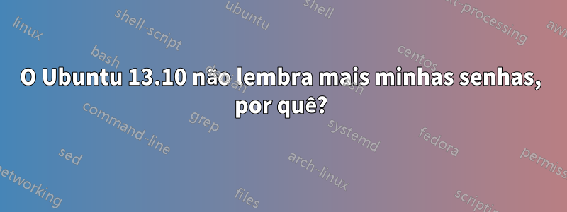 O Ubuntu 13.10 não lembra mais minhas senhas, por quê?