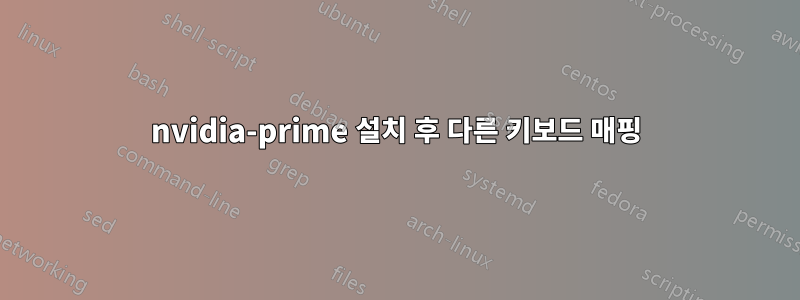 nvidia-prime 설치 후 다른 키보드 매핑