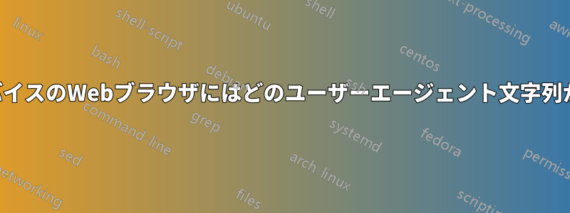 モバイルデバイスのWebブラウザにはどのユーザーエージェント文字列がありますか