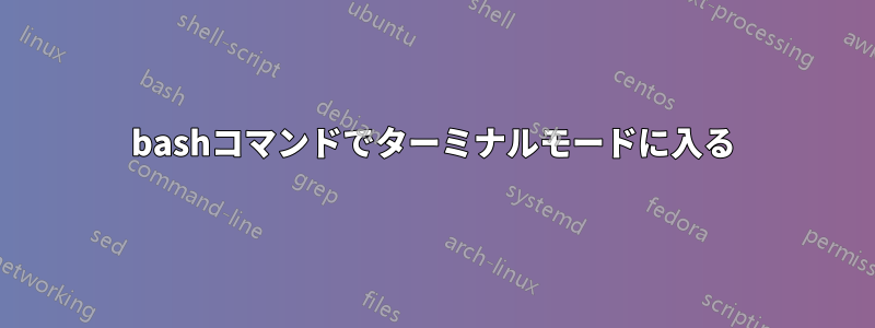 bashコマンドでターミナルモードに入る